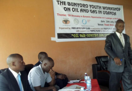 Bunyoro youths regional workshops organized by Pan African Club in 2013